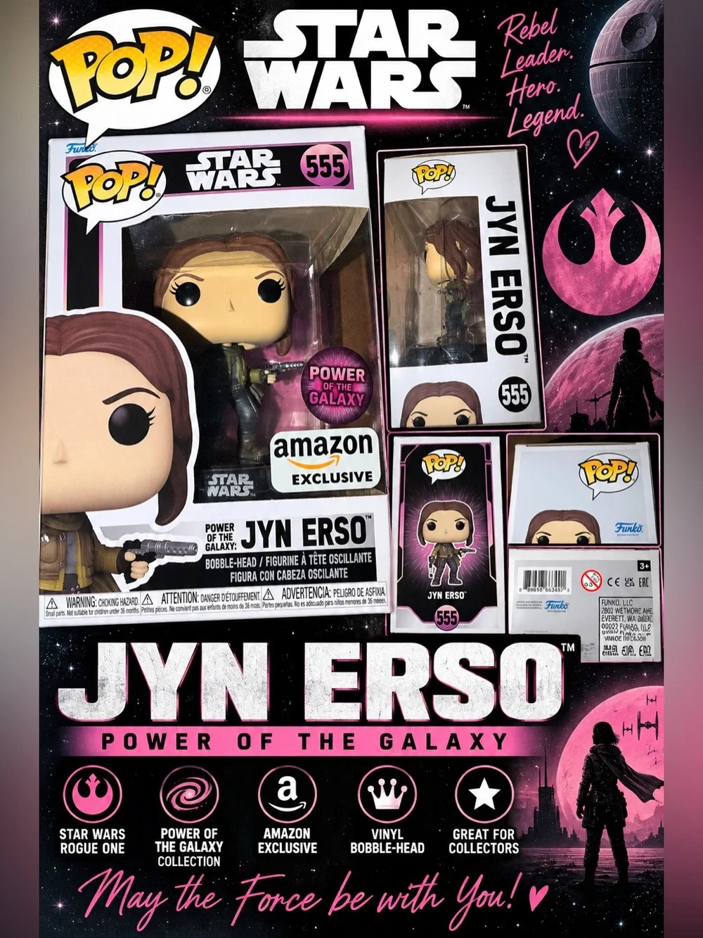 Funko Pop Star Wars Jyn Erso #555 Power of the Galaxy Amazon Exclusive